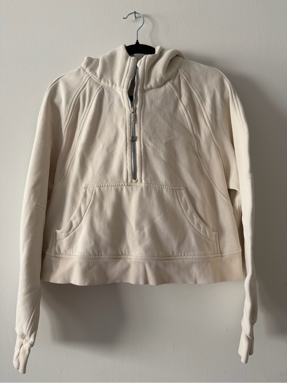 Lululemon Scuba Oversized Half-Zip Hoodie in Bone, Size M/L - Picture 2 of 6